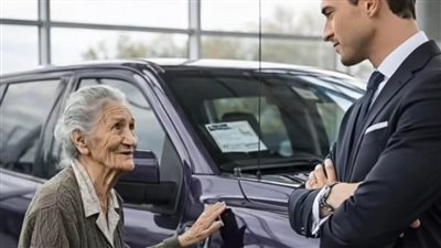 قالت امرأة مسنّة أريد شراء هذه السيارة